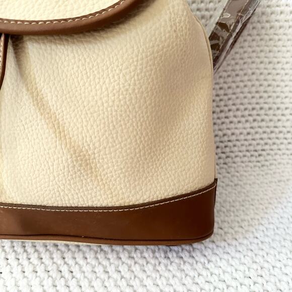 Esprit NOS Beige Brown Faux Pebbled Leather Drawstring Mini Backpack New NWT Y2K - Picture 4 of 8